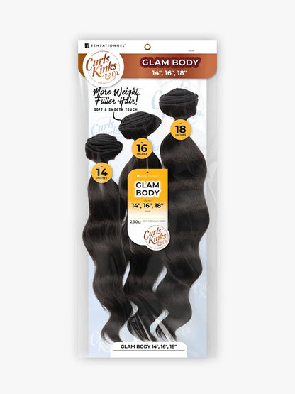 Sensationnel Weave Curls Kinks N Co Bundles 3X Multi Pack Glam Body 18, 20, 22