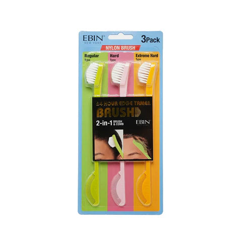 24 Hour Edge Tamer Brushes Nylon - 3 Pack