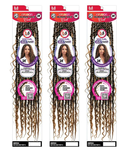 Bobbi Boss Infusion Human Hair Curl Crochet Braid Deep Curl Boho Twist 26"