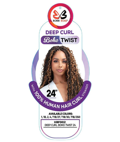 Bobbi Boss Infusion Human Hair Curl Crochet Braid Deep Curl Boho Twist 26"