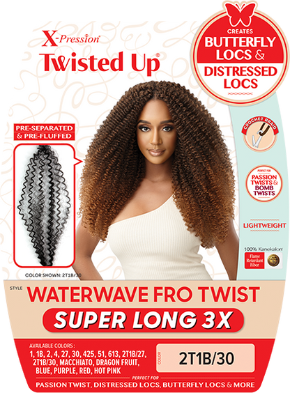 Outre X-Pression Twisted Up Crochet Braids 3X - Waterwave Fro Twist Super Long 3X