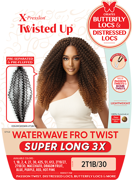 Outre X-Pression Twisted Up Crochet Braids 3X - Waterwave Fro Twist Super Long 3X