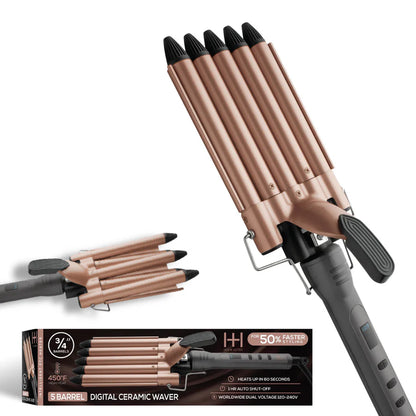 ANNIE Hot & Hotter Digital Ceramic 5 Barrel Waver (3/4inch)