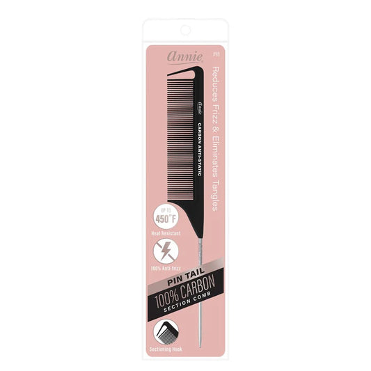 ANNIE Pin Tail Comb #98 100% Carbon 2 oz