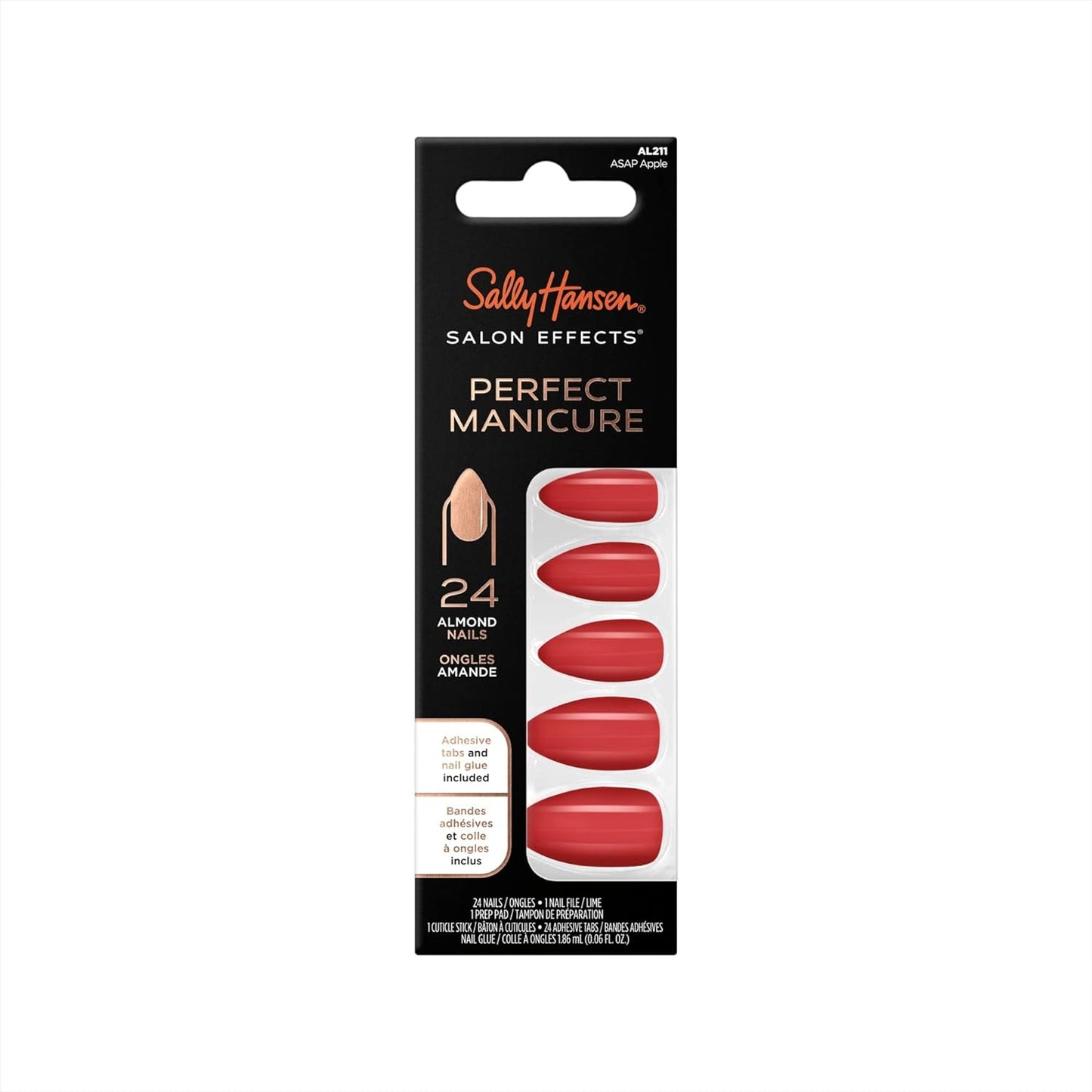 SALLY HANSEN Petfect Manicure 24 Almond Nails (AL211 ASAP Apple)