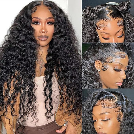 ME QUEEN Human Human deep wave lace frontal 24”