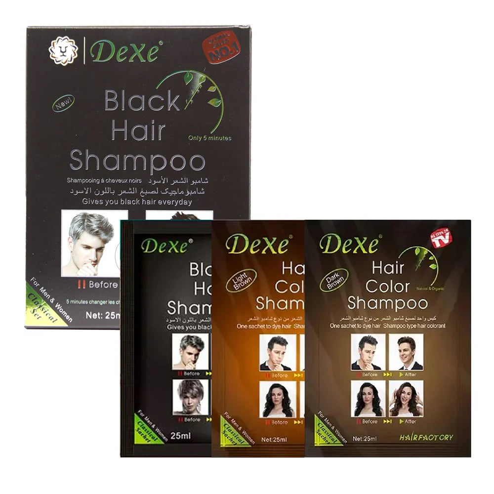 Dexe black hair shampoo - natural black (25mlX10)