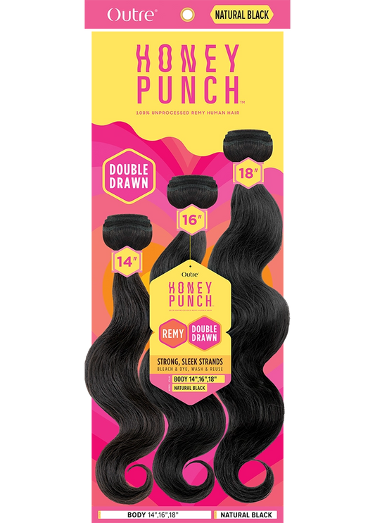 OUTRE Honey Punch 100% Unprocessed Remy Human Hair - Body 18"20"22"