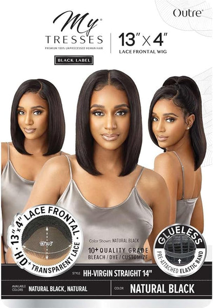 Outre 100% Human Hair MyTresses Black Label Lace Front Wig HH Virgin Straight 14"