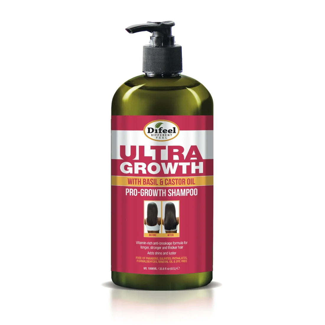 Difeel Ultra Growth with Basil & Castor Oil Pro - Growth Shampoo 12oz