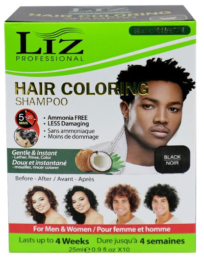 Liz Professional Hair Coloring Shampoo - Black Noir 25ml