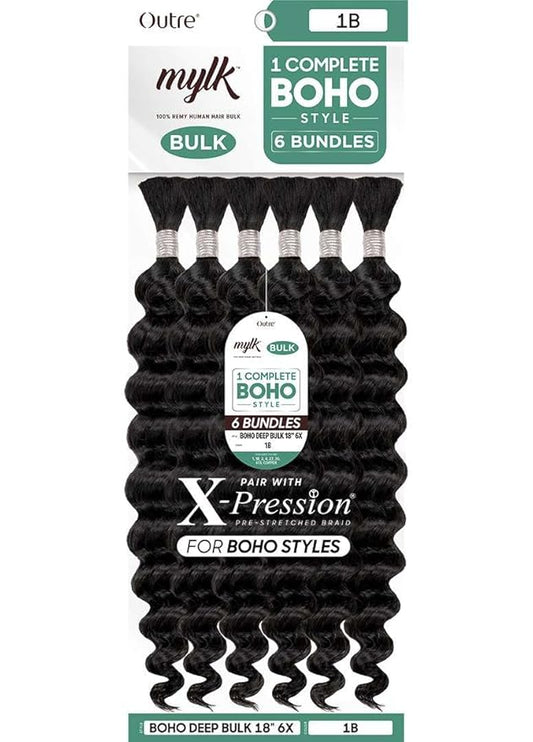 Outre Human Hair Mylk Boho Deep Bulk 18" 6X