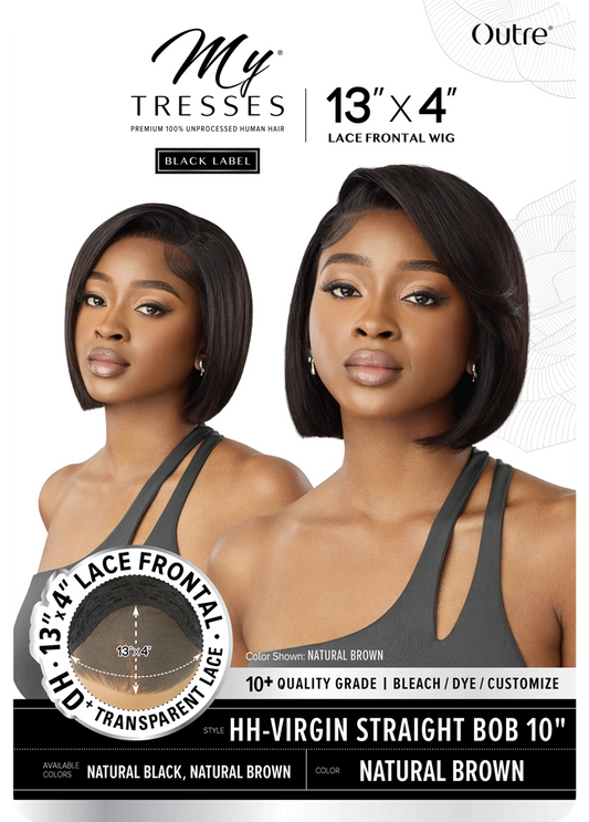 Mtb – Lace Frontal Wig 13×4-Hh-Virgin Straight Bob 10″