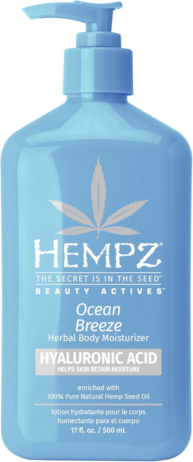 HEMPZ Body Lotion - Ocean Breeze Daily Moisturizing Cream Body with Hemp Seed Oil - 17 Fl Oz