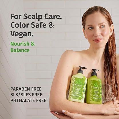 HEMPZ Tea Tree & Chamomile Herbal Hair Conditioner - Gentle Cleansing Herbal Shampoo Enriched with Chamomile, Lavender, Aloe Extracts - 17 Fl OZ