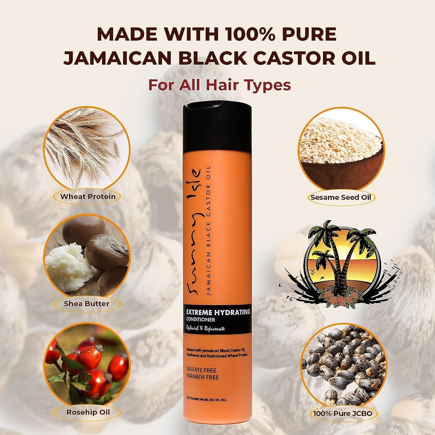 SUNNY ISLE Jamaican Black Castor Oil Conditioner [Extra Dark] (12oz)