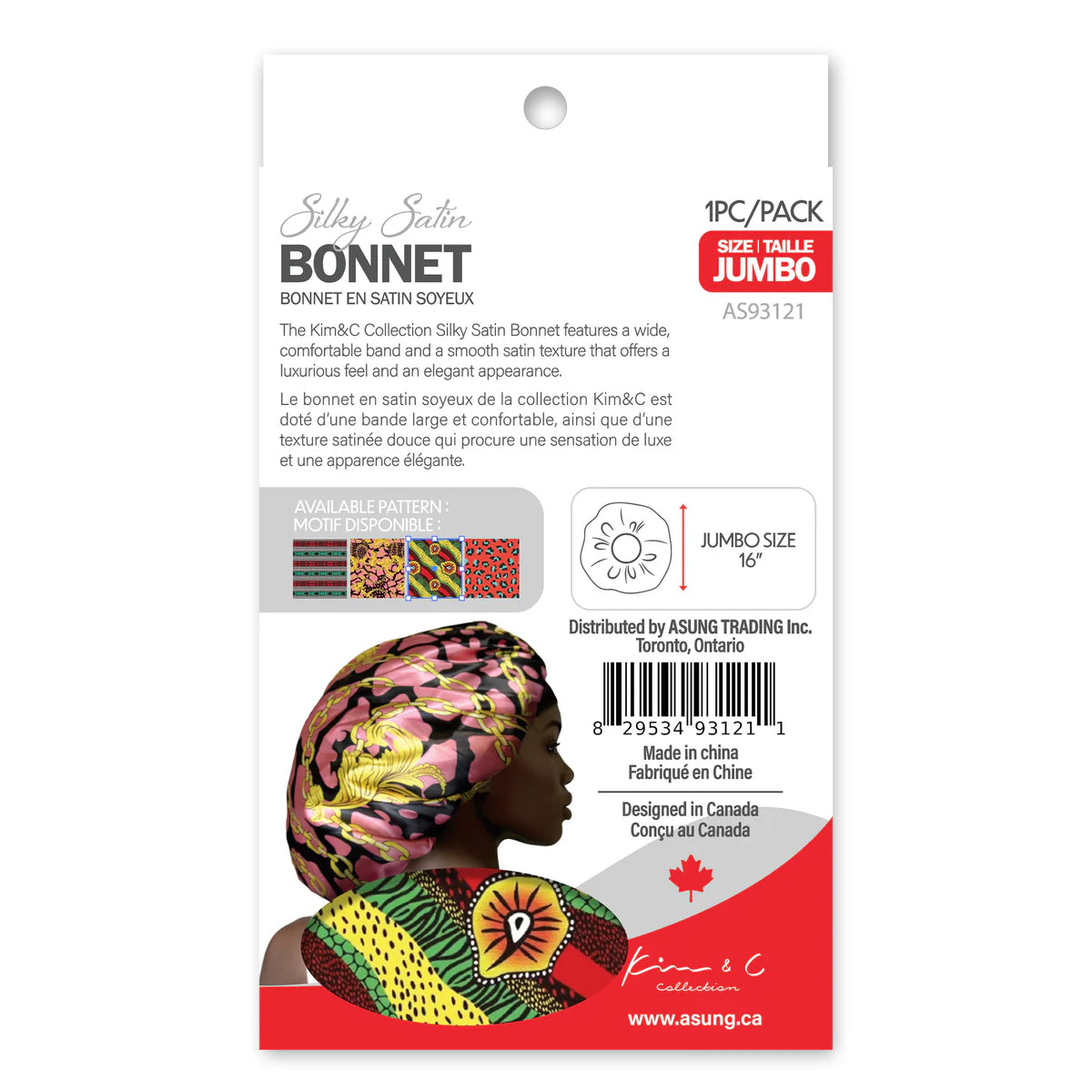 KIM & C Silky Satin Bonnet [X-Large]