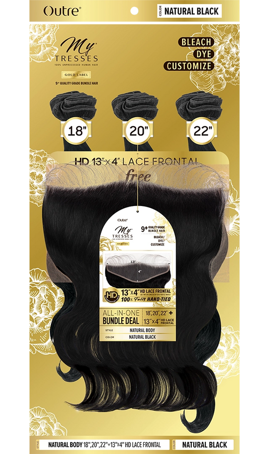 outre my tresses all in one 13 by 4 gold label 18" 20" 22"