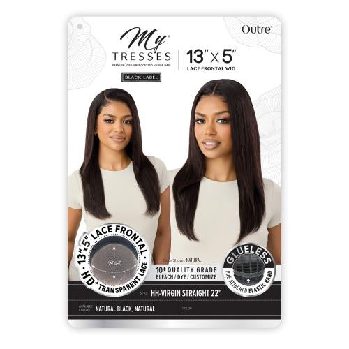 OUTRE My Tresses Black Label Premium Unprocessed Glueless 13X5 HD Lace Frontal Wig HH-Virgin Straight 22"