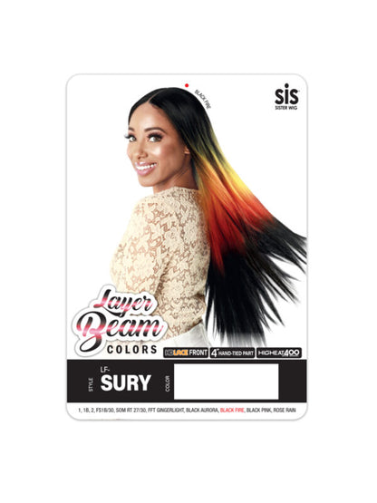 Sis Sister Wig Layer Beam Colors HD Lace Front - Sury