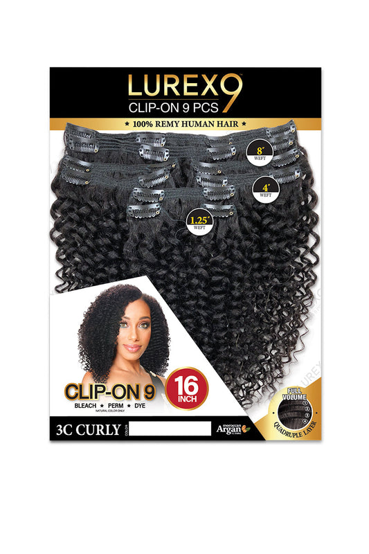 Zury Lurex 3C Curly 100% Remy Human Hair 9pcs Clip-On 16"