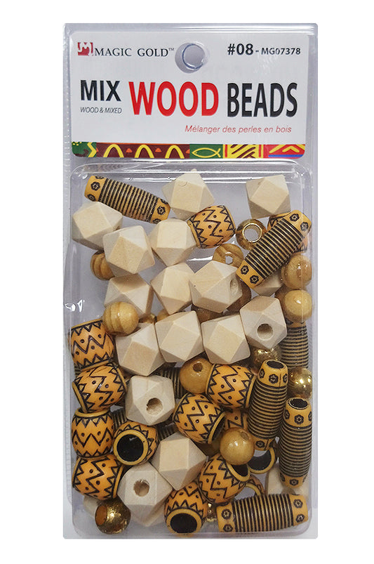 Magic Gold Mix Wood Beads (Assorted)