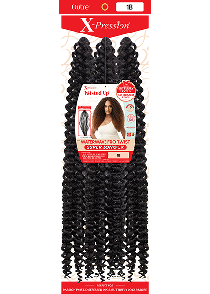 Outre X-Pression Twisted Up Crochet Braids 3X - Waterwave Fro Twist Super Long 3X