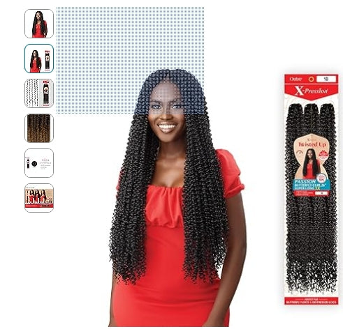 x-pression Outre Crochet Braids Twisted Up 3X Passion Butterfly Curl 26" Super Long (1-pack, 3T1B/3027)