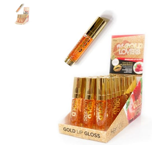 HERMINE GOLD LOVERS SPARKLING LIP GLOSS-STRAWBERRY