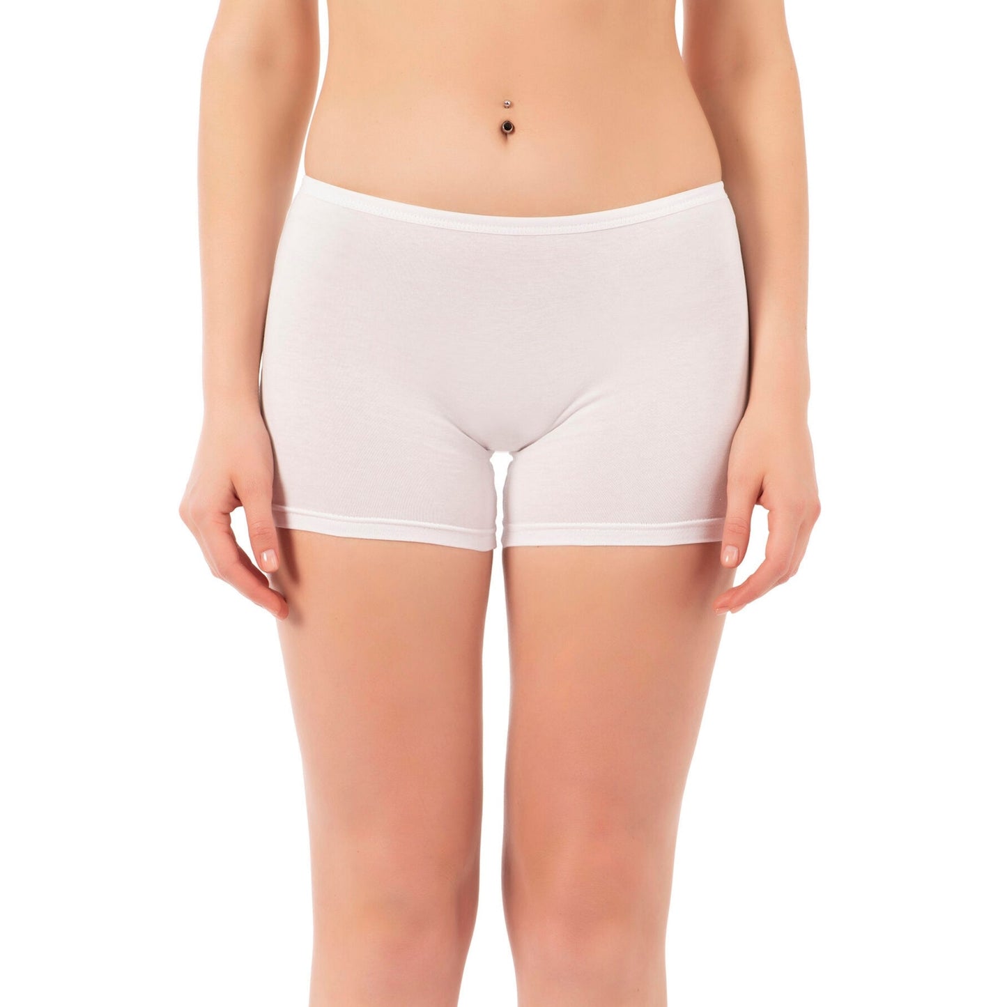 Women's Cotton Boxer Briefs 3-Pack – White, Nude & Black | Soft, Breathable, Full-Coverage Underwear