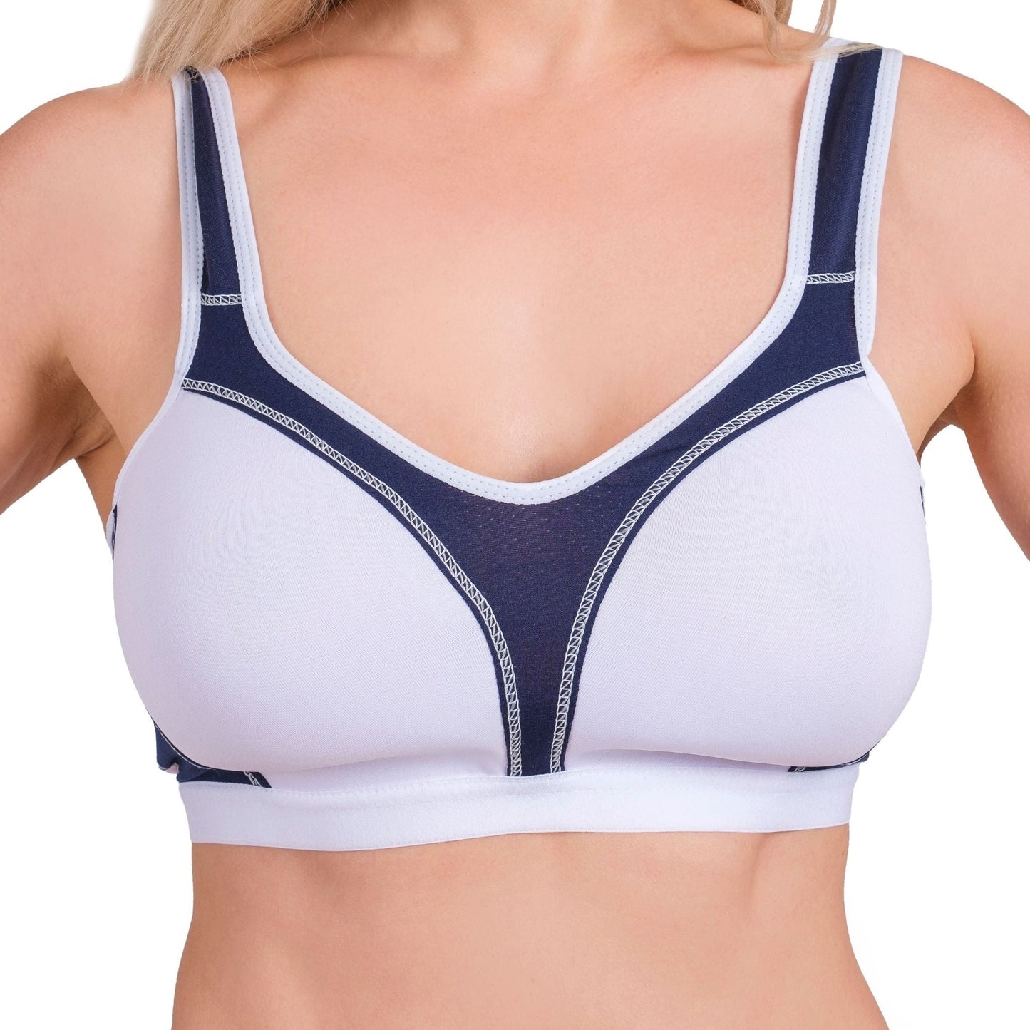 Women’s High-Impact Sports Bra – Breathable Mesh & Supportive Fit (Red, Black, Navy, White)