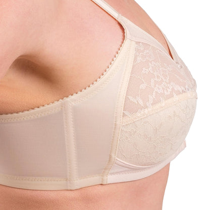 Women’s Full-Coverage Lace Bra – Wireless, Supportive & Breathable Lingerie (White, Black, Skin)