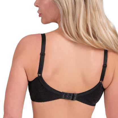 Lace Full-Coverage Underwire Bra – Adjustable Straps, Breathable Fabric & Elegant Everyday Support (White, Skin, Black)