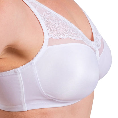 Wireless Full-Coverage Lace Bra – Lightweight, Breathable & Soft Support for Daily Comfort (White, Black, Skin)