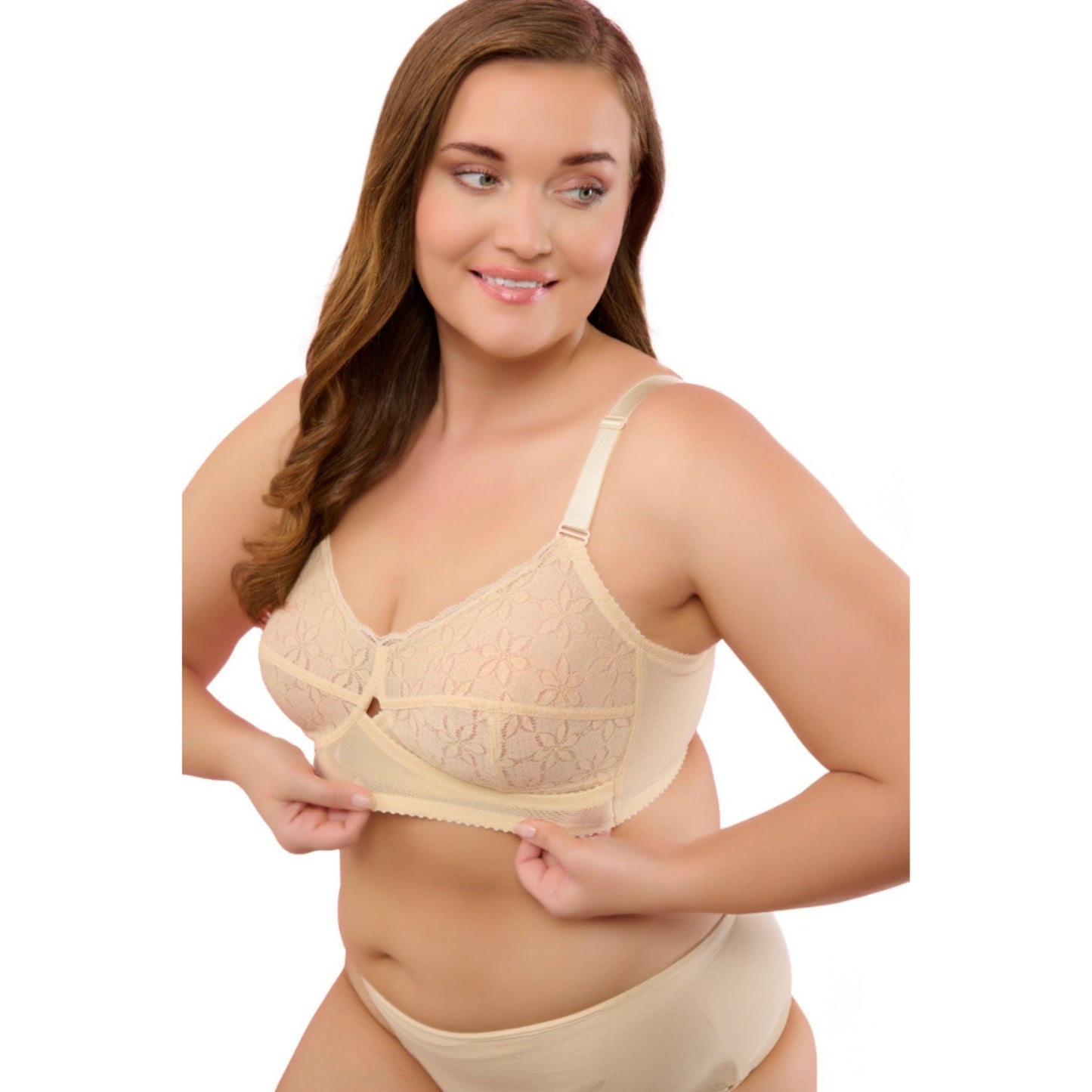 Full-Coverage Lace Bra for Women – Adjustable Straps, Wireless Support & Breathable Everyday Fit