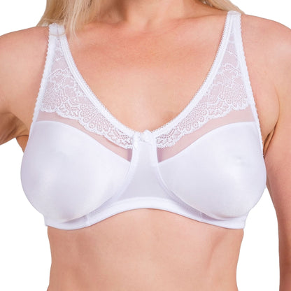 Wireless Full-Coverage Lace Bra – Lightweight, Breathable & Soft Support for Daily Comfort (White, Black, Skin)