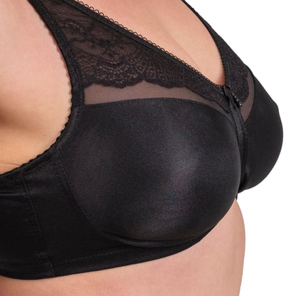 Wireless Full-Coverage Lace Bra – Lightweight, Breathable & Soft Support for Daily Comfort (White, Black, Skin)