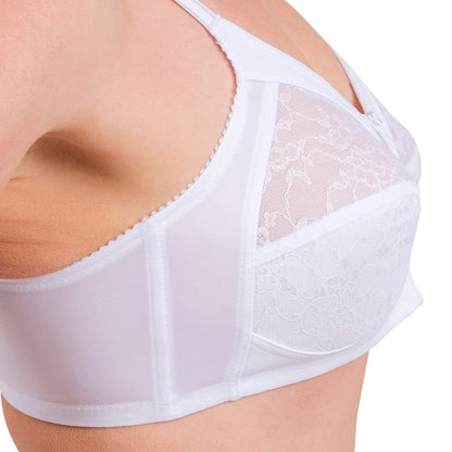 Women’s Full-Coverage Lace Bra – Wireless, Supportive & Breathable Lingerie (White, Black, Skin)