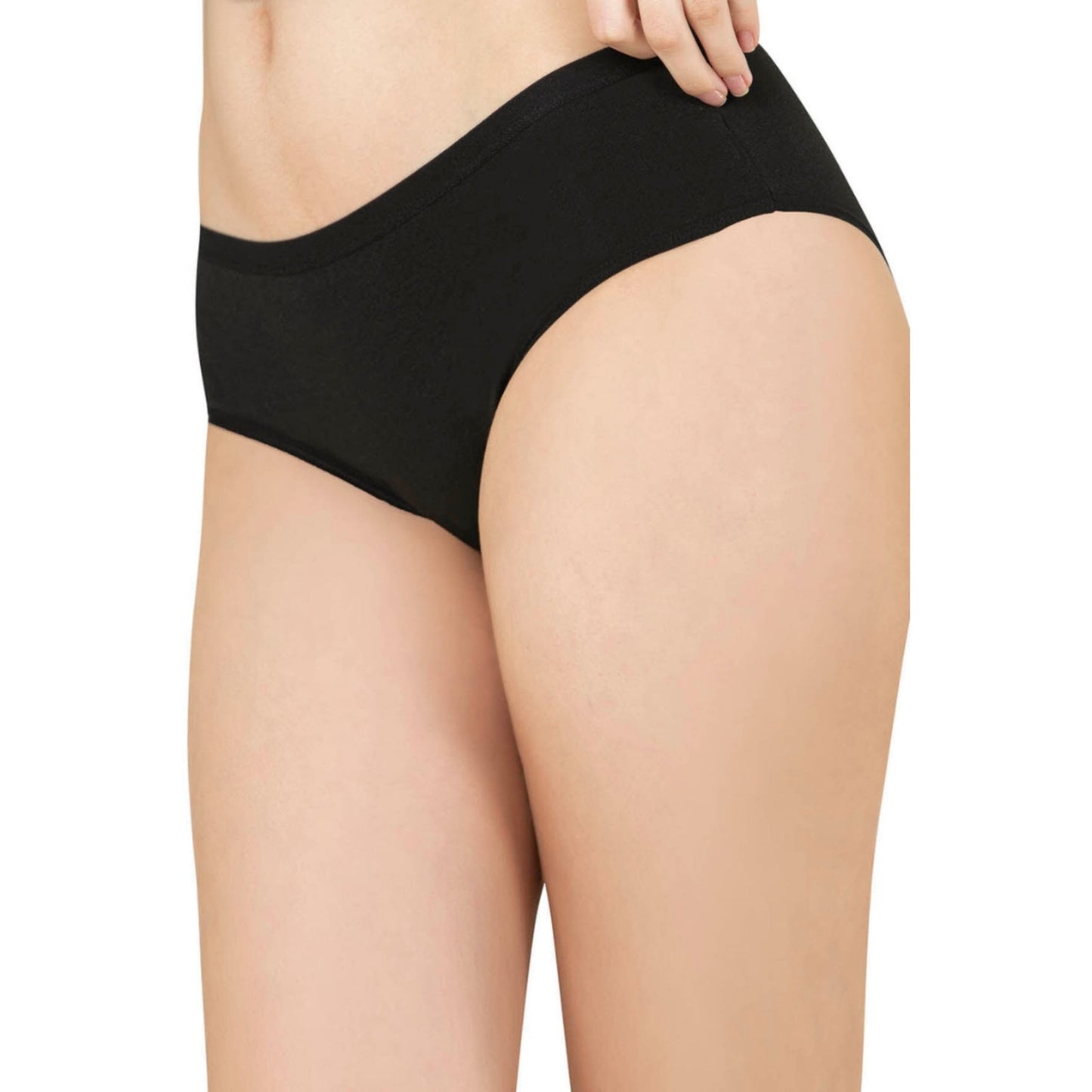 Women’s Cotton Brief Panties – 3-Pack Full-Coverage Underwear, Soft Stretch & Breathable Comfort (Black, Skin, White)