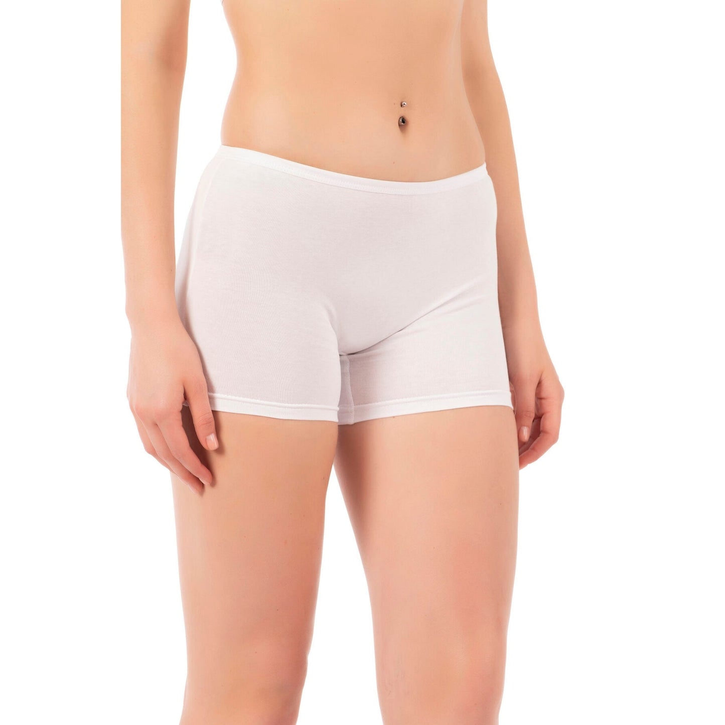 Women's Cotton Boxer Briefs 3-Pack – White, Nude & Black | Soft, Breathable, Full-Coverage Underwear