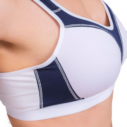 Women’s High-Impact Sports Bra – Breathable Mesh & Supportive Fit (Red, Black, Navy, White)