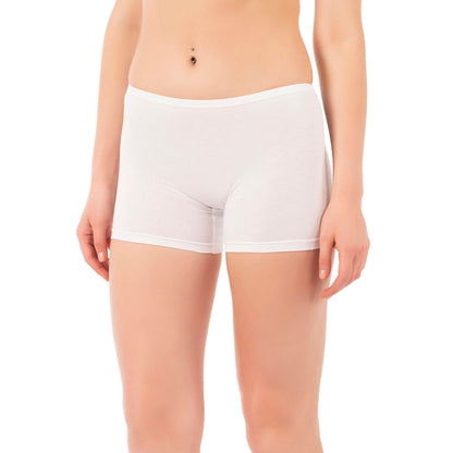Women's Cotton Boxer Briefs 3-Pack – White, Nude & Black | Soft, Breathable, Full-Coverage Underwear
