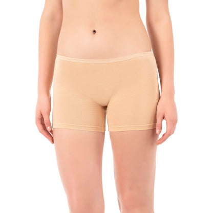 Women's Cotton Boxer Briefs 3-Pack – White, Nude & Black | Soft, Breathable, Full-Coverage Underwear