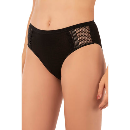 3-Pack Women’s Cotton Modal High-Leg Briefs – Lace Side Panel Underwear Set