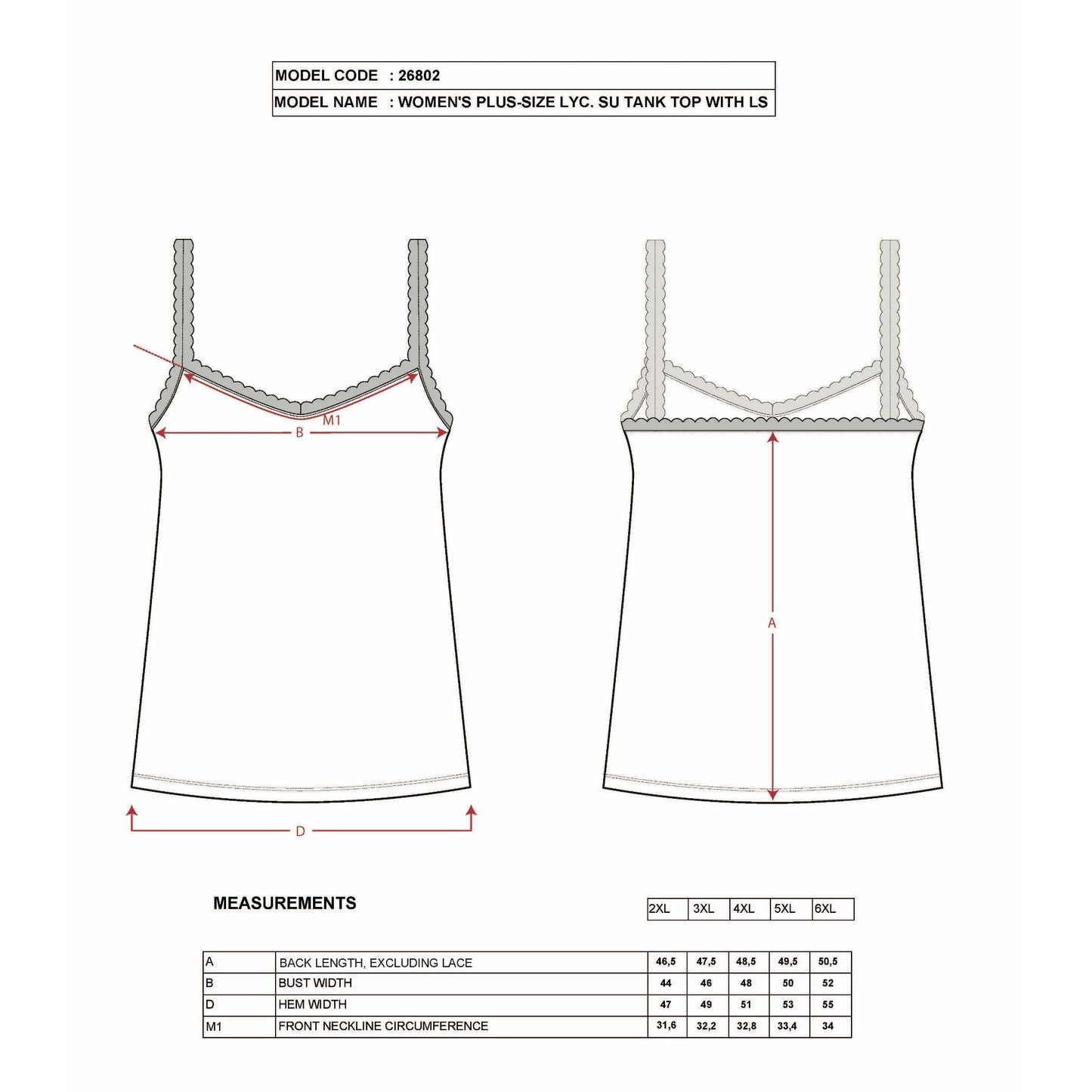 Plus Size Cotton Camisole with Lace Trim – Stretch Scoop Neck Tank Top for Women