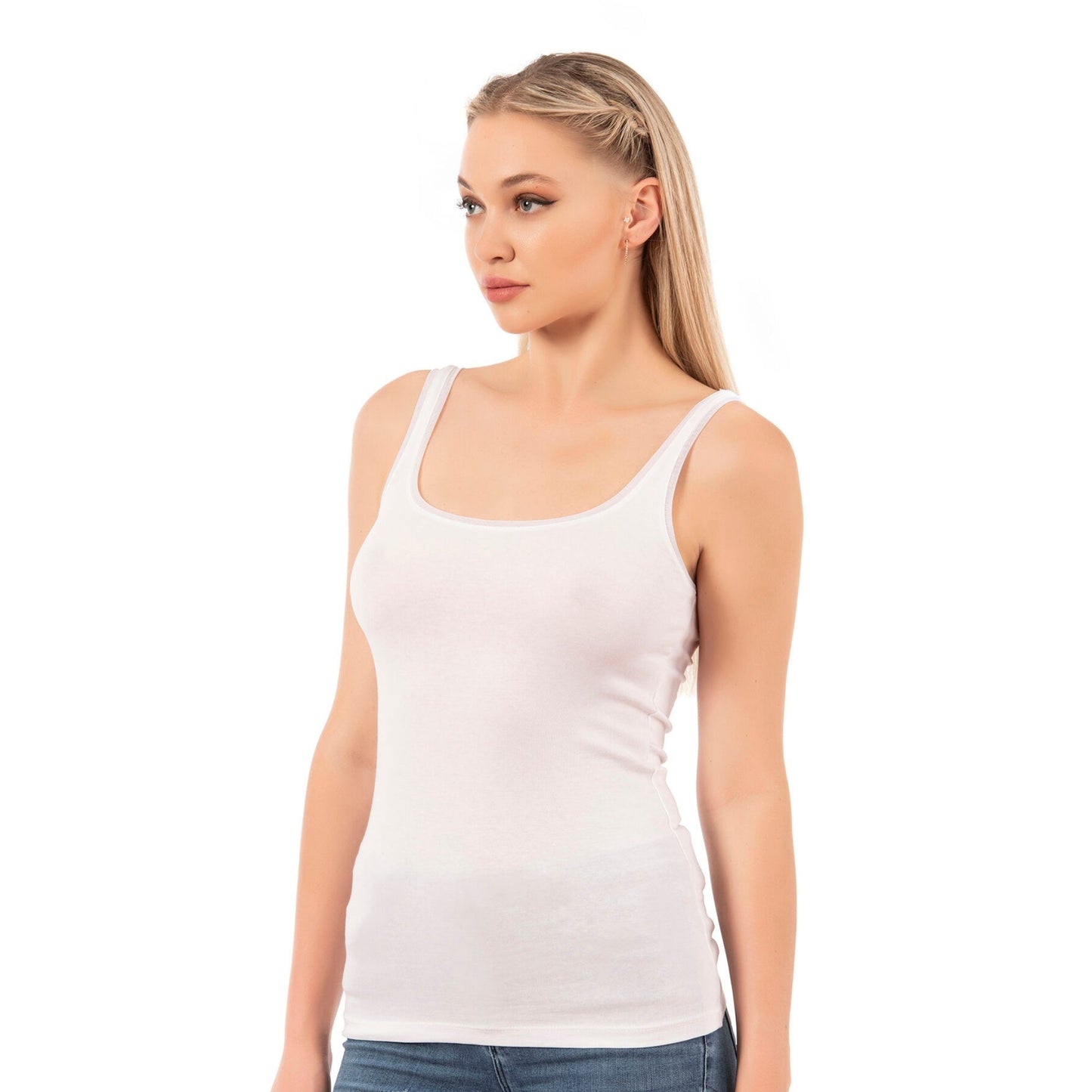 Women's Modal-Cotton Tank Top with Bias Trim – Breathable & Stretchy Everyday Essential