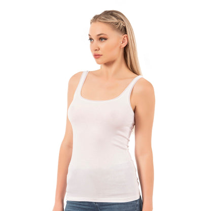 Women's Modal-Cotton Tank Top with Bias Trim – Breathable & Stretchy Everyday Essential