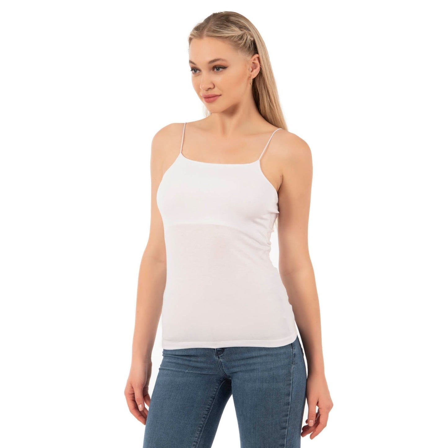Women's Cotton-Modal Camisole Top – Soft Stretch Knit Tank with Thin Straps