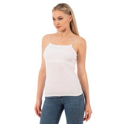 Women's Cotton-Modal Camisole Top – Soft Stretch Knit Tank with Thin Straps
