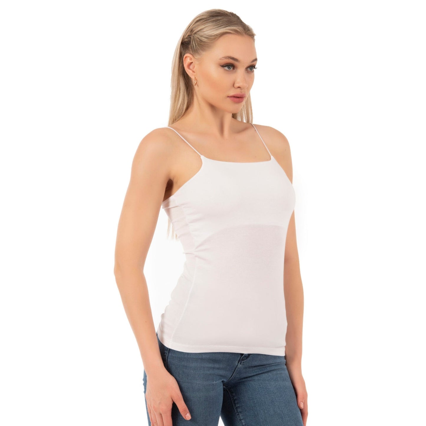 Women's Cotton-Modal Camisole Top – Soft Stretch Knit Tank with Thin Straps